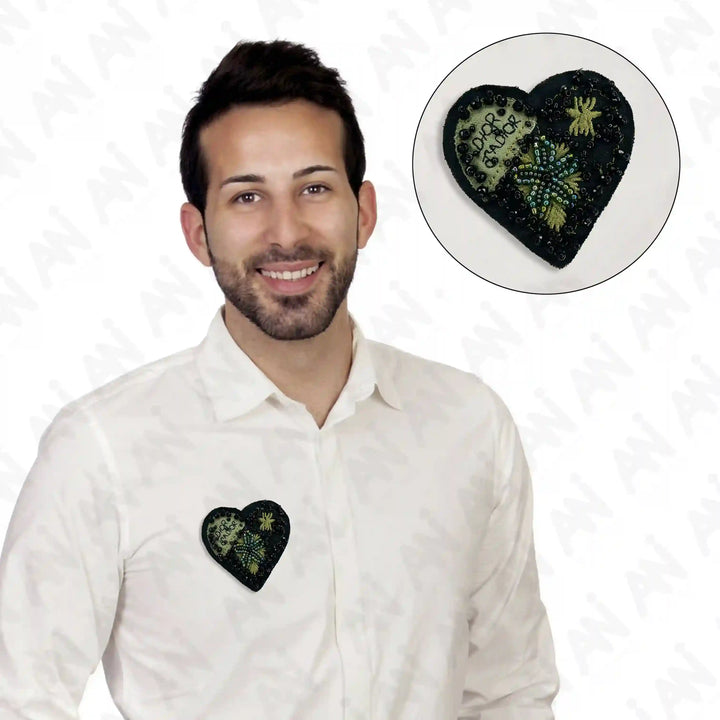 Beaded Heart Style Patch