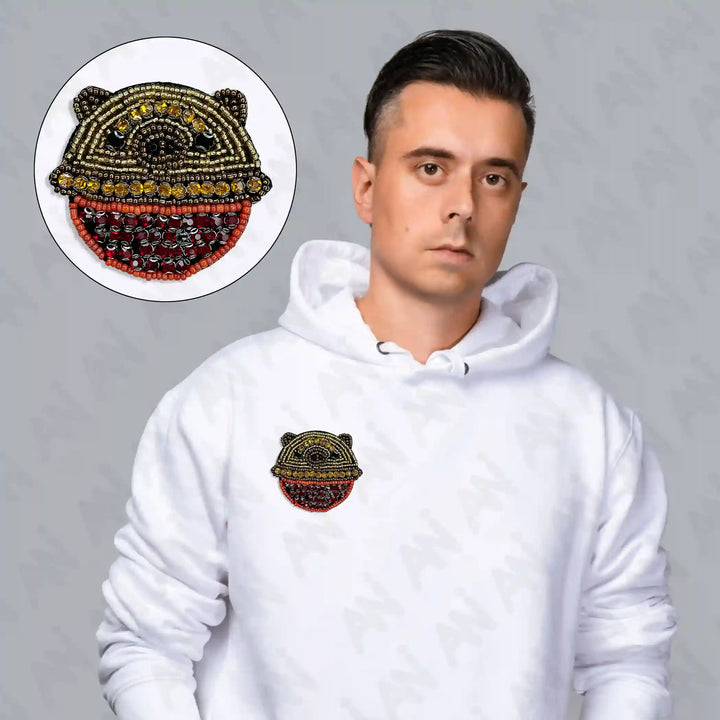 Gold and Red Bear Patch