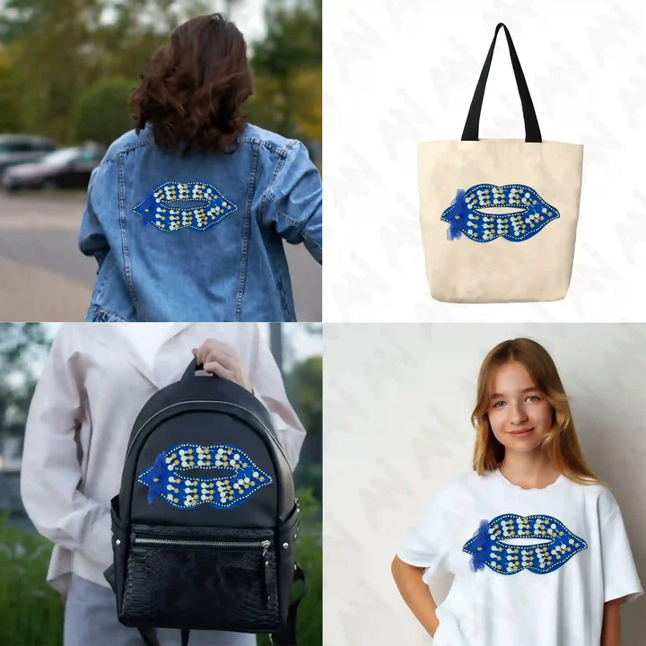 Rhinestone-and-pearl lip mask