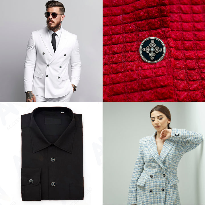 Elegant Pearl Metal Buttons for Clothing