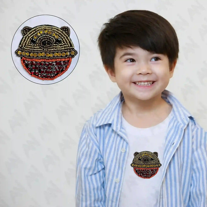 Gold and Red Bear Patch