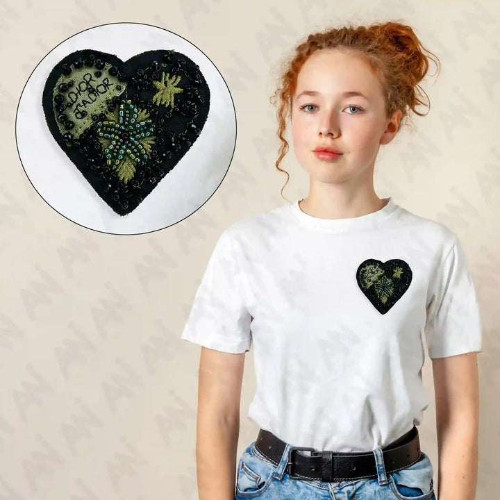 Beaded Heart Style Patch