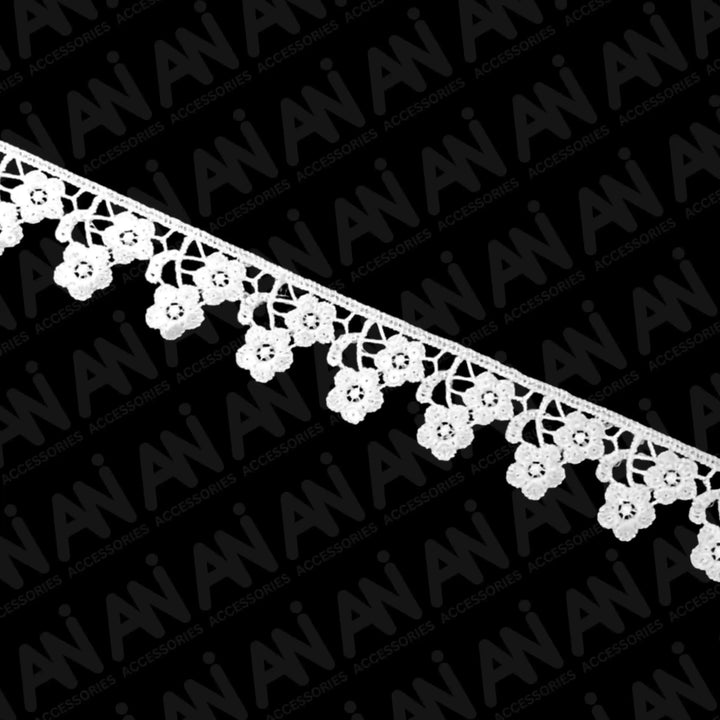 Floral Pair Spun Ploy lace | 2 Meter