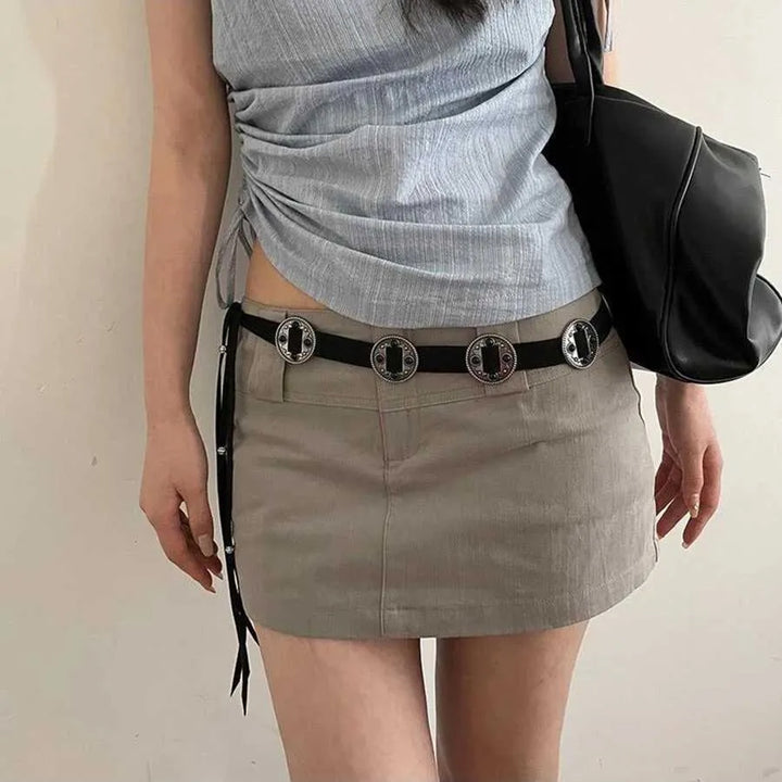 Leather bohemian ethnic style belt