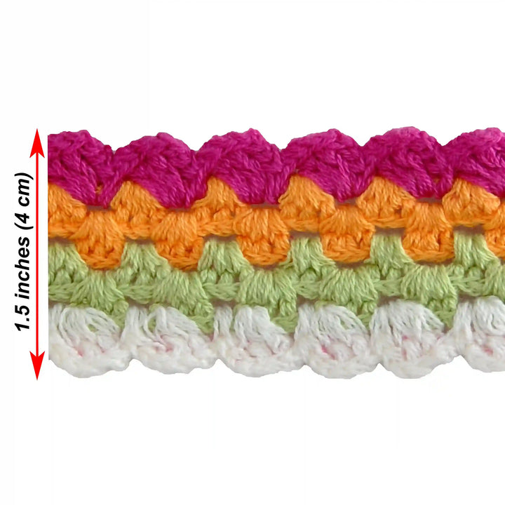 Multicolor Crochet Lace Trim | 2 Meters