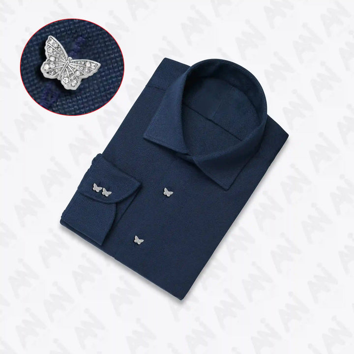 Butterfly shirt metal buttons