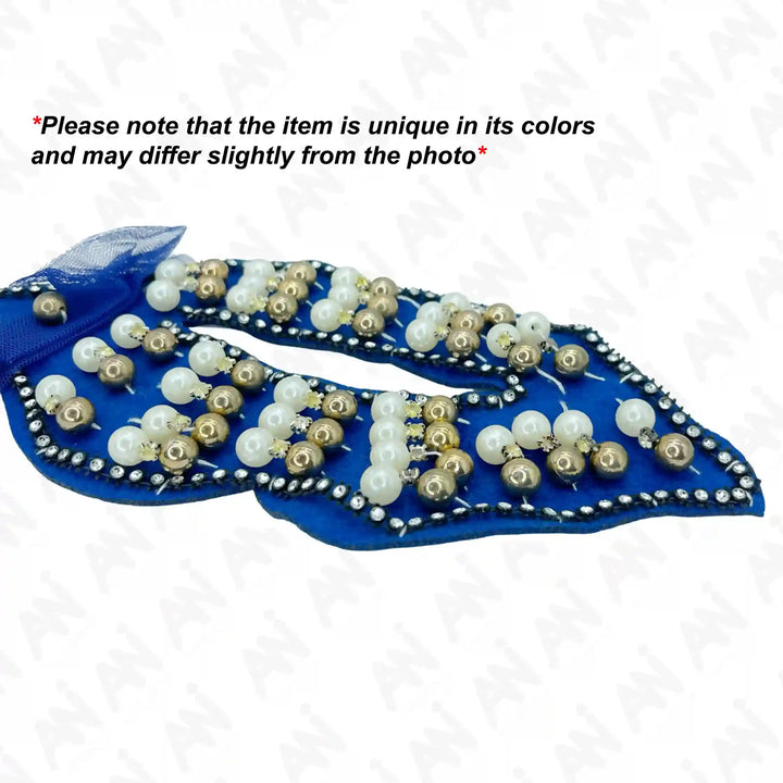 Rhinestone-and-pearl lip mask