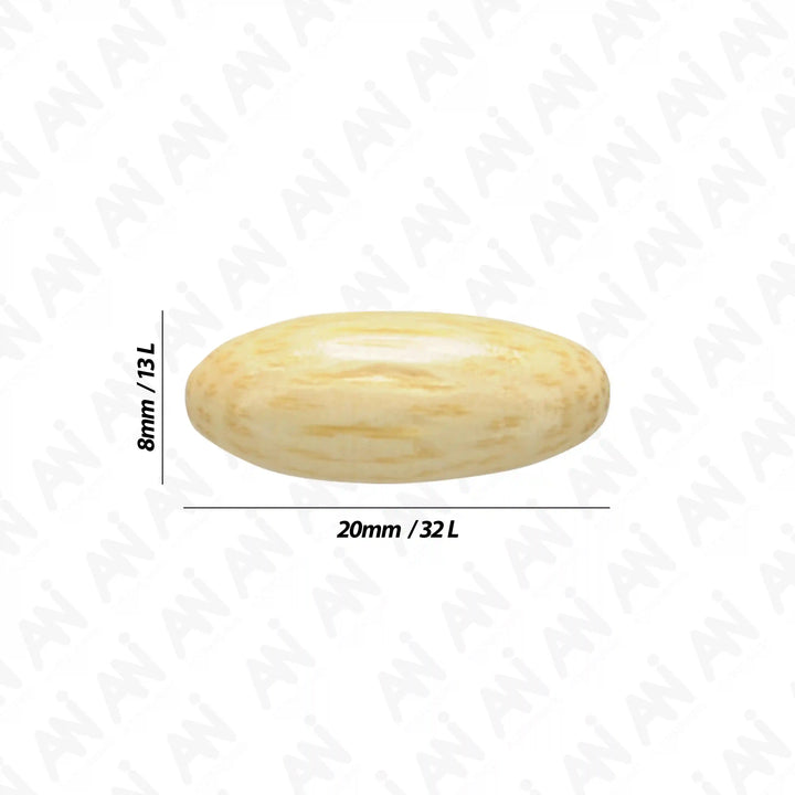 Light Wood Oval Buttons | 20mm×8mm