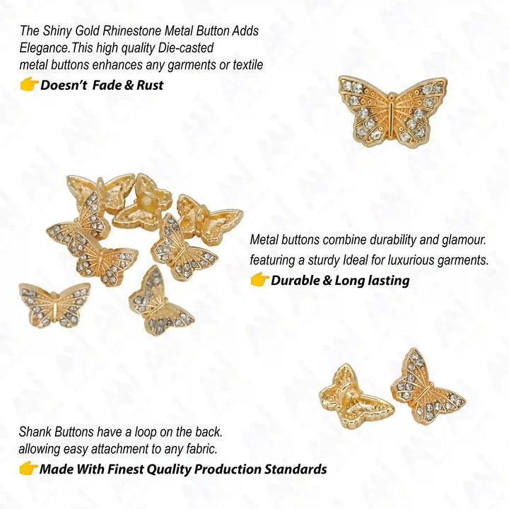 Butterfly shirt metal buttons
