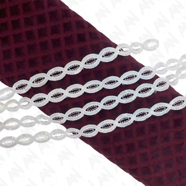 Oval Link Sequins Lace Trim | 2 Meter