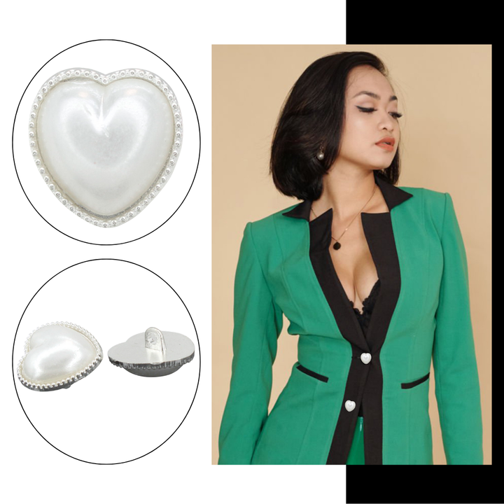 Heart Shape Small Rhinestone  finish Metal Buttons