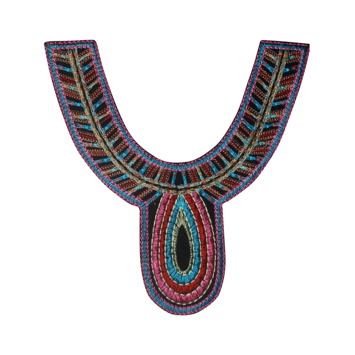 Multicolor Deep Round Neckline Yoke