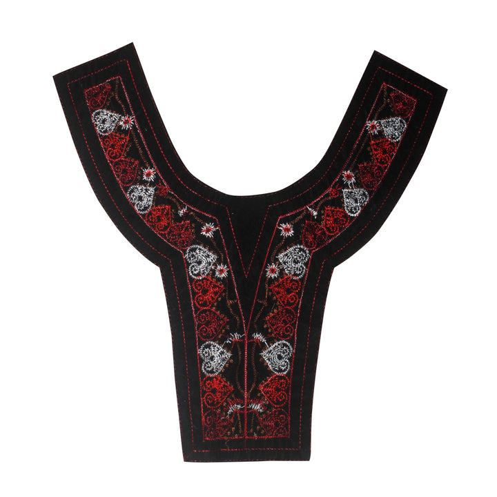 Dual color Embroidered Scoop Neckline Yoke