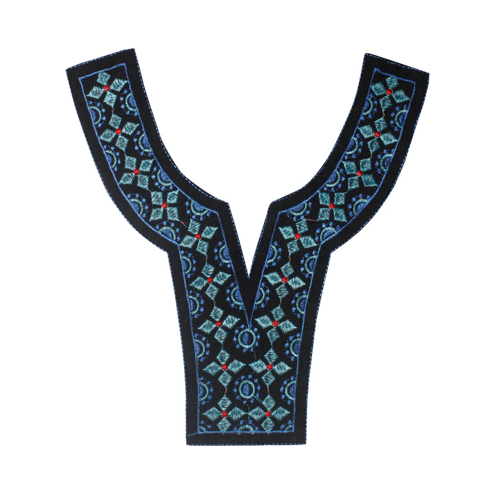 Contrasty Blue Round Scoop Neckline