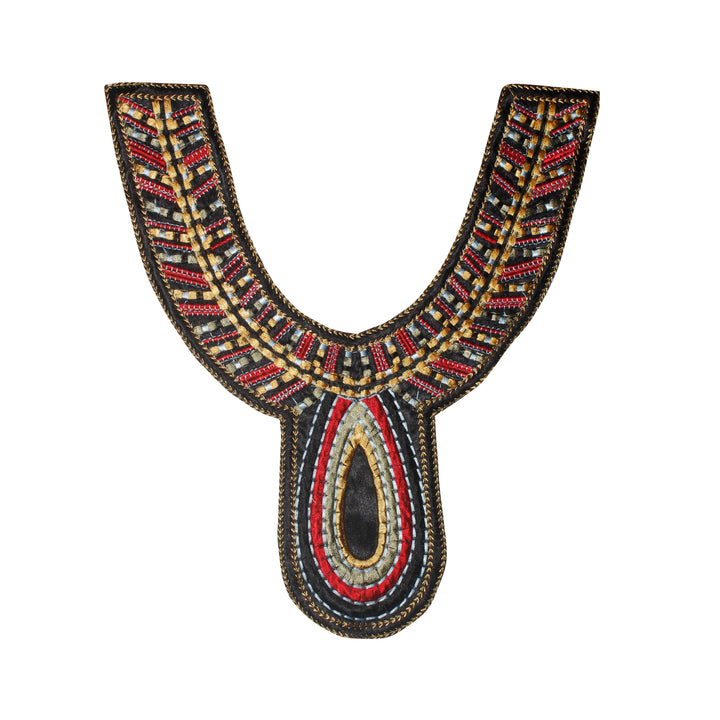 Vibrant Multicolor Deep Scoop Neckline Yoke