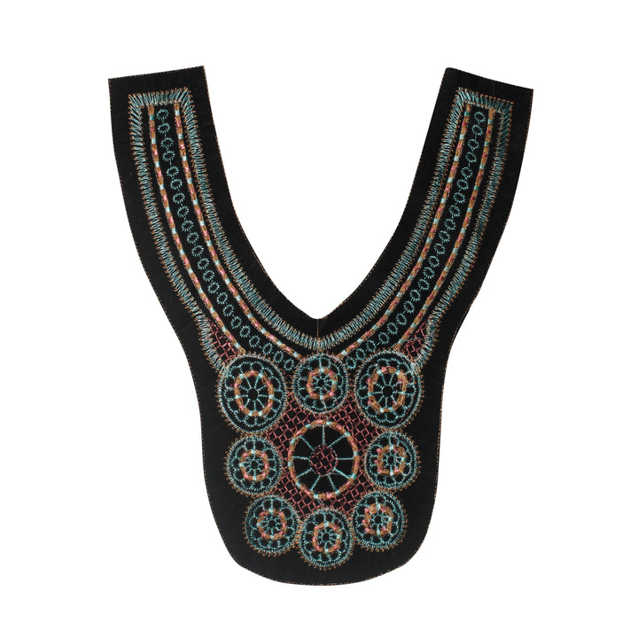Floral V Shape Empire Neckline Yoke