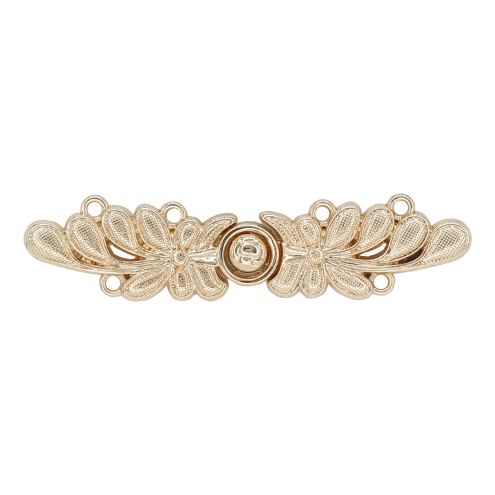 Set of 4 Floral Metal Closure Buttons