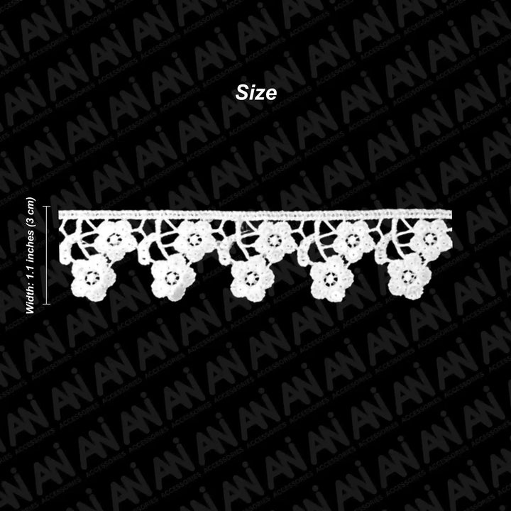 Floral Pair Spun Ploy lace | 2 Meter