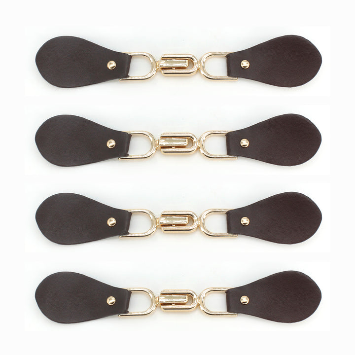 Black Leather Hook and Eye Buckle 2 Piece
