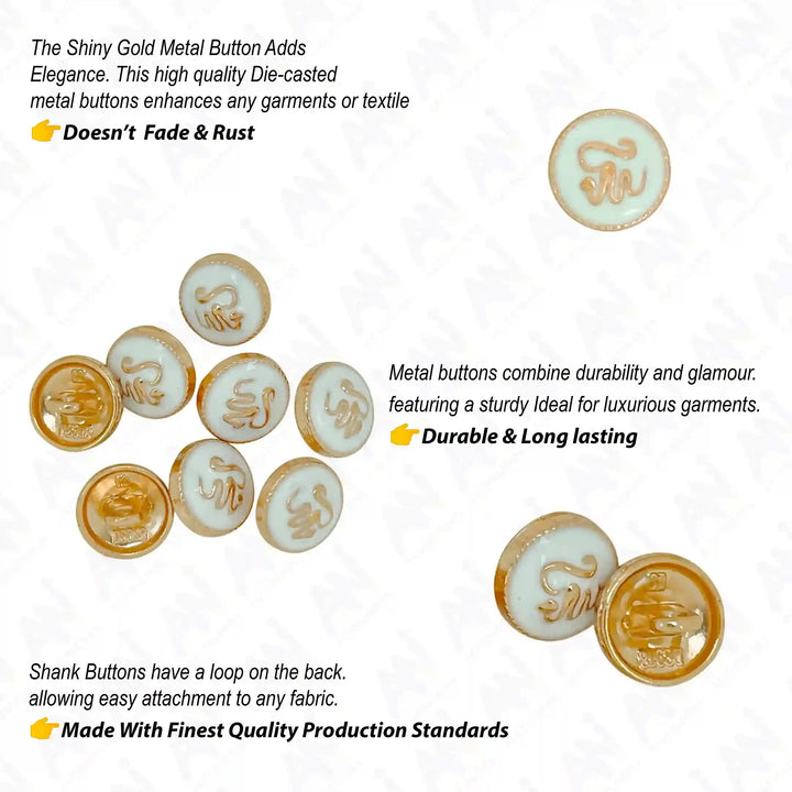 Cursive Monogram 10mm Shirt Button