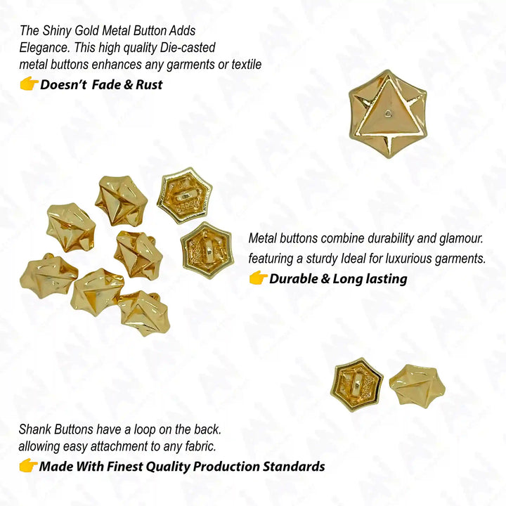 Tri-Dodeca Style Shirt 10mm Metal Buttons