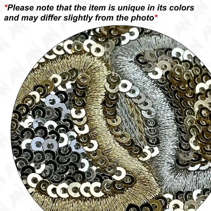 Sequins  Embroidery Square Patch