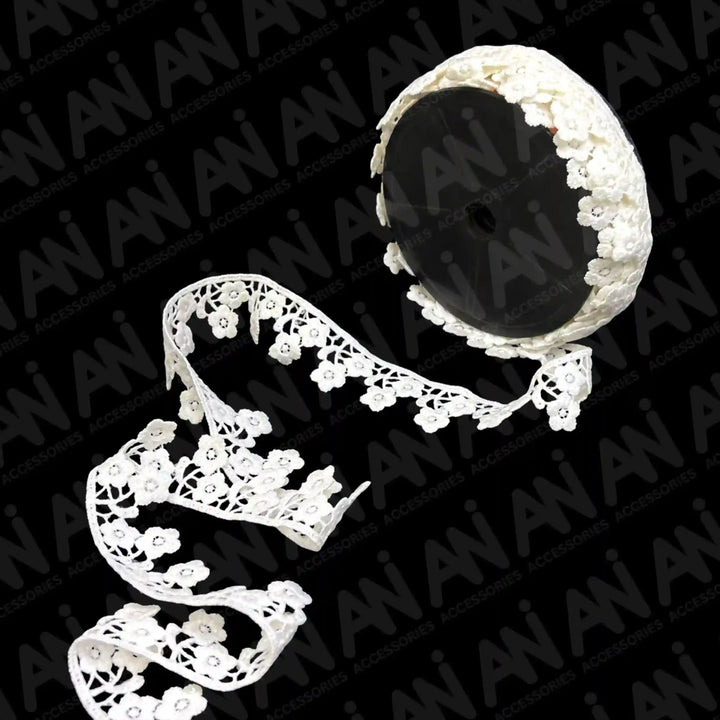 Floral Pair Spun Ploy lace | 2 Meter