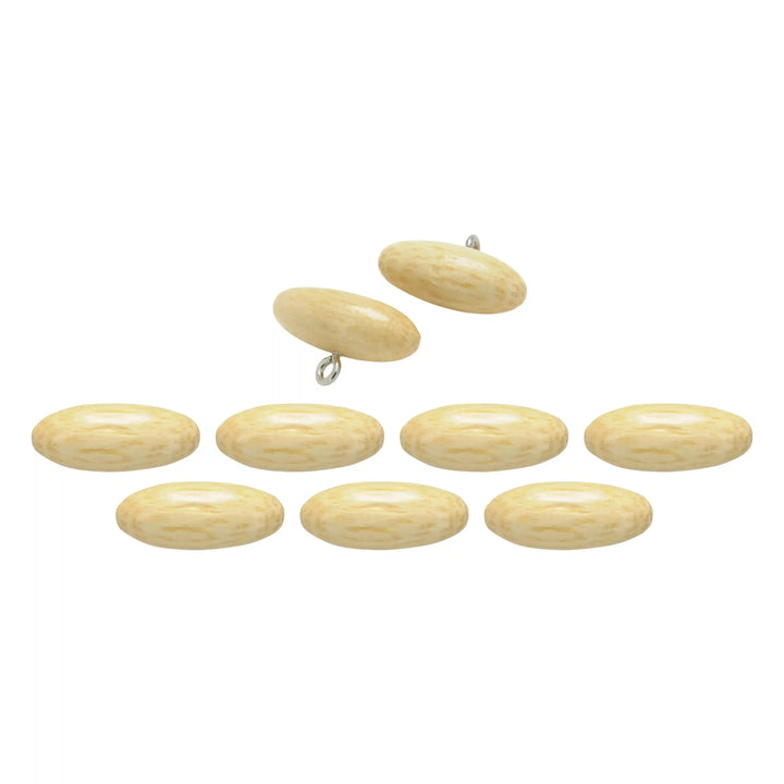 Light Wood Oval Buttons | 20mm×8mm