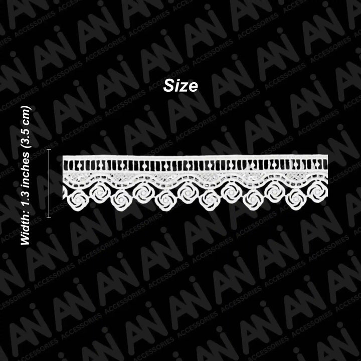 Twisted Rose flower Lace Trim | 2 meter