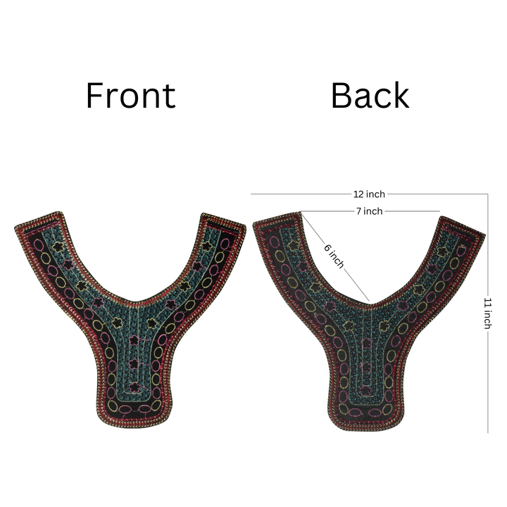 Floral Vine Embroidery Round Neckline