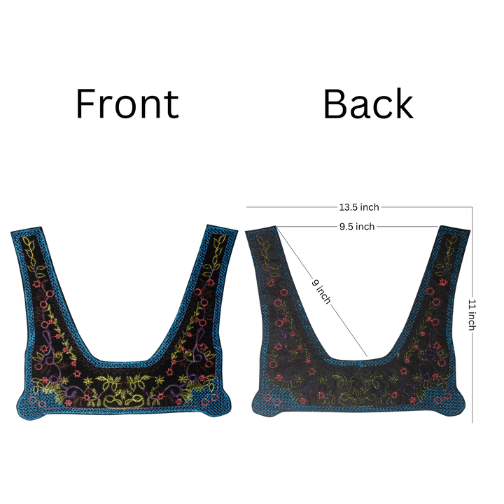 Multicolor Thread Work Ethnic Empire Neckline Yoke