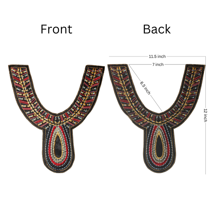 Vibrant Multicolor Deep Scoop Neckline Yoke