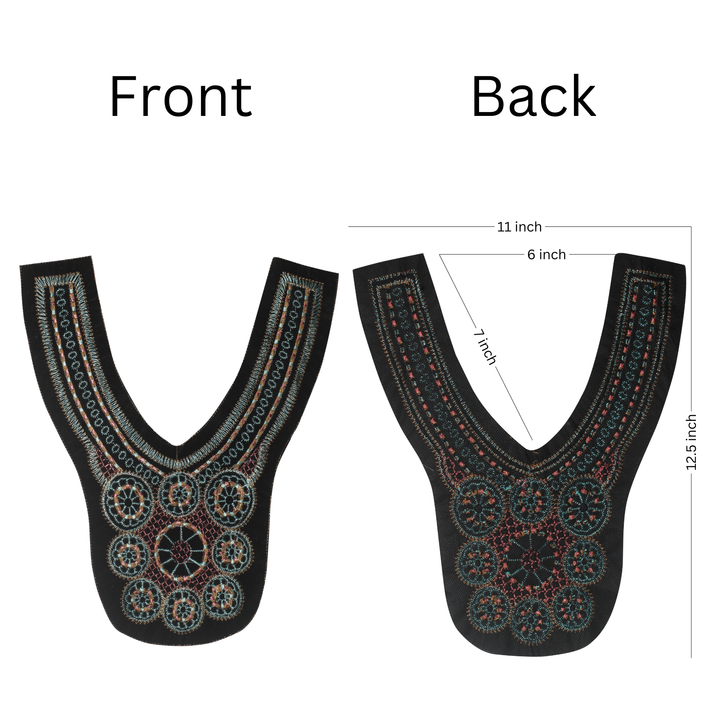 Floral V Shape Empire Neckline Yoke