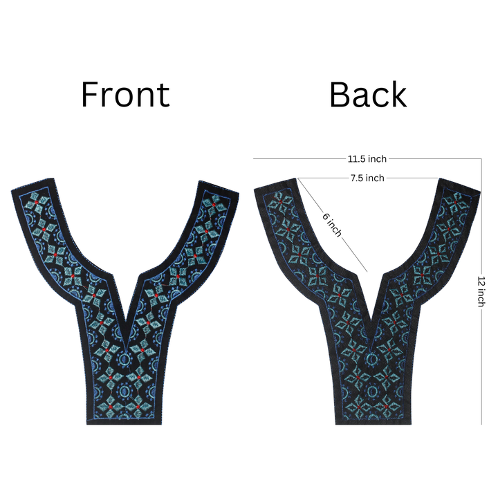 Contrasty Blue Round Scoop Neckline