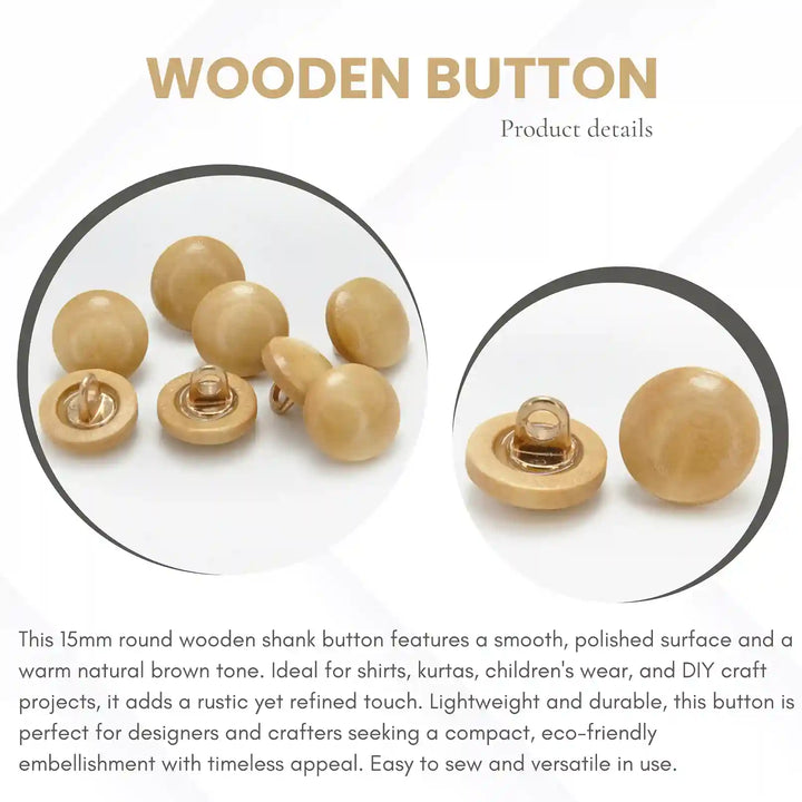 Wooden Shank Button | 12mm