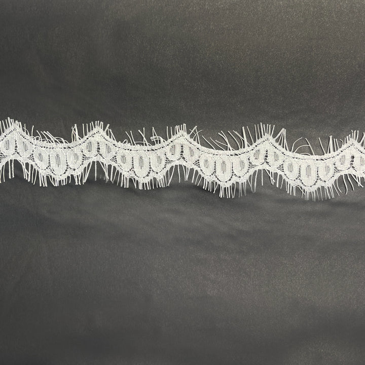 3 Meter White Floral Design Eyelash Lace Trim for Crafting and Sewing Projects