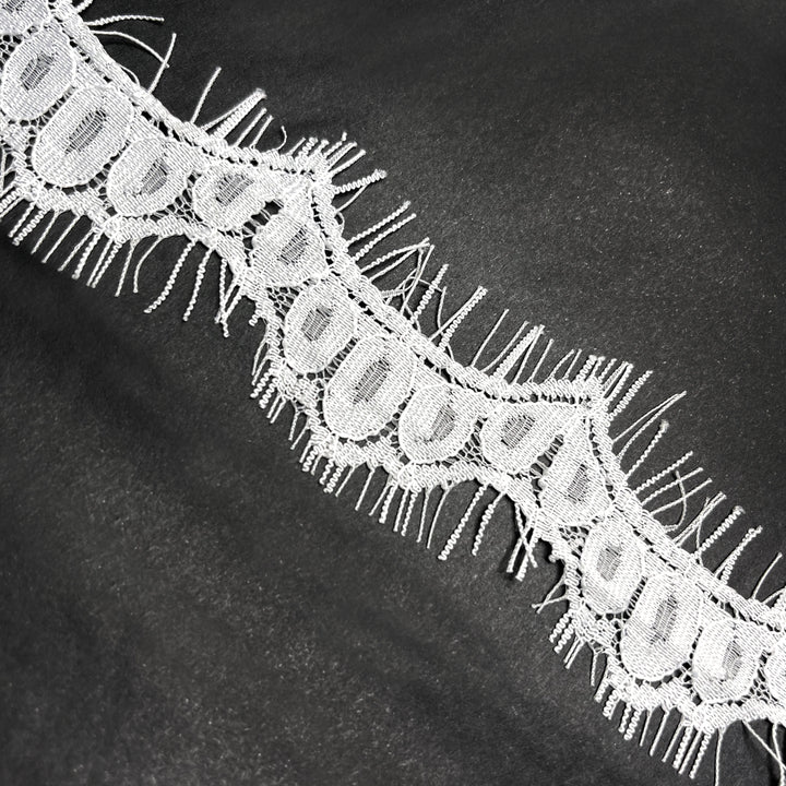 3 Meter White Floral Design Eyelash Lace Trim Ideal for Crafts and Home Decor Projects