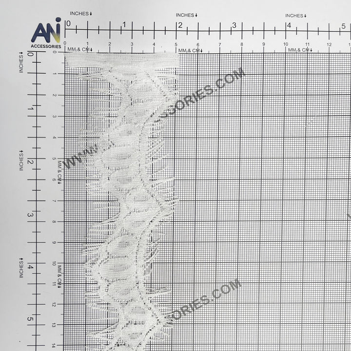 3 Meter White Floral Design Eyelash Lace suitable for crafting and sewing projects
