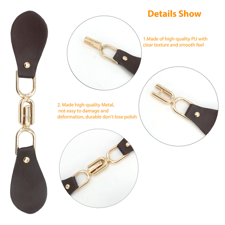Black Leather Hook and Eye Buckle 2 Piece