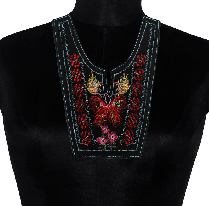 U Shape Butterfly Floral Ethnic Neckline