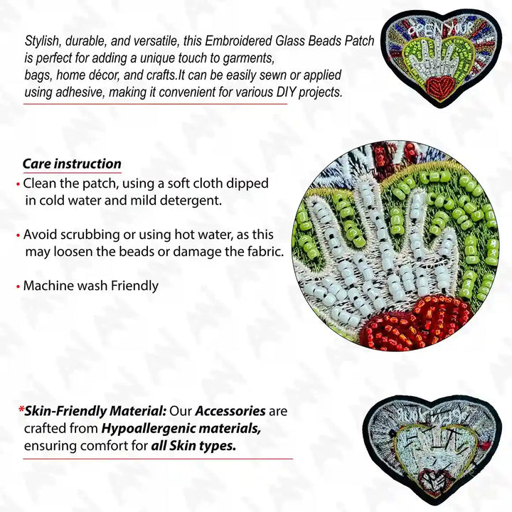 Hand and Heart Applique Patch