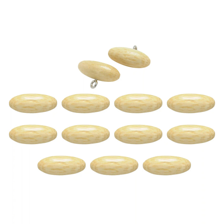 Light Wood Oval Buttons | 20mm×8mm