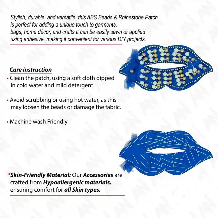 Rhinestone-and-pearl lip mask