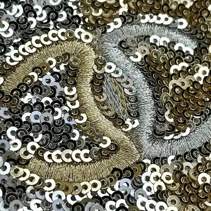 Sequins  Embroidery Square Patch