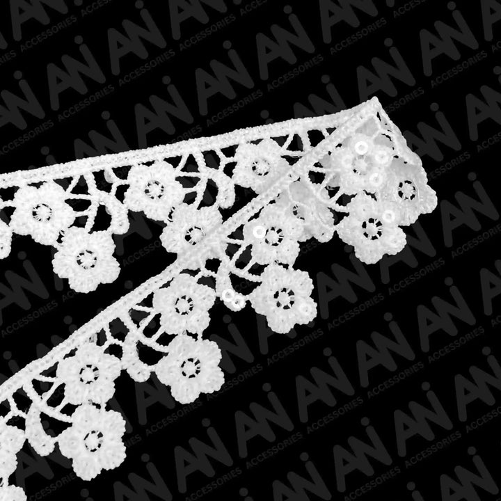 Floral Pair Spun Ploy lace | 2 Meter