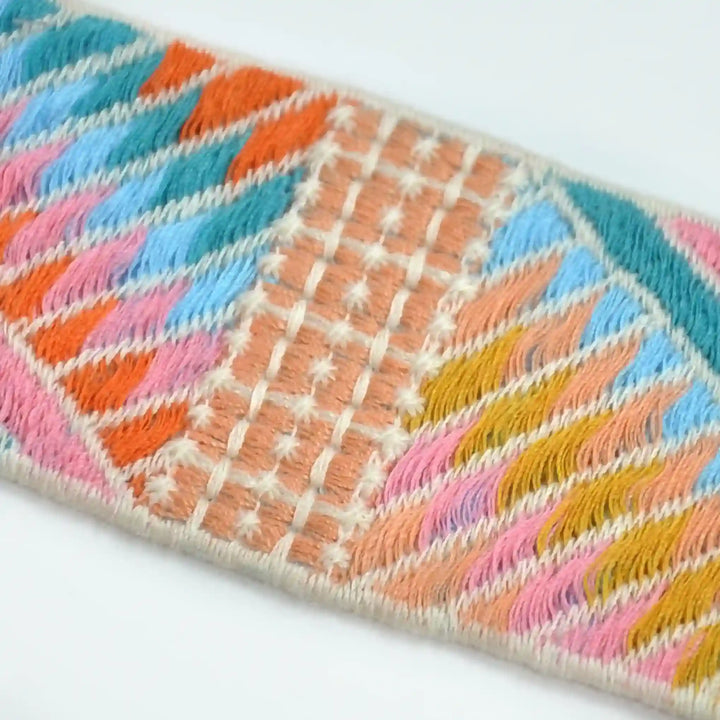 Multicolor Geometric Crochet Lace | 2 Meter