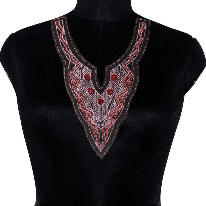 Folk Style Embroidery Sweetheart style Scoop Neckline Applique