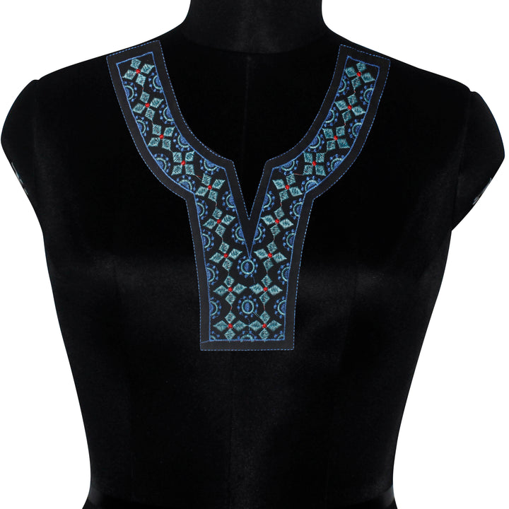 Contrasty Blue Round Scoop Neckline