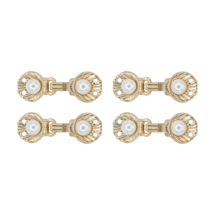 Elegant Style Metal Pearl Button