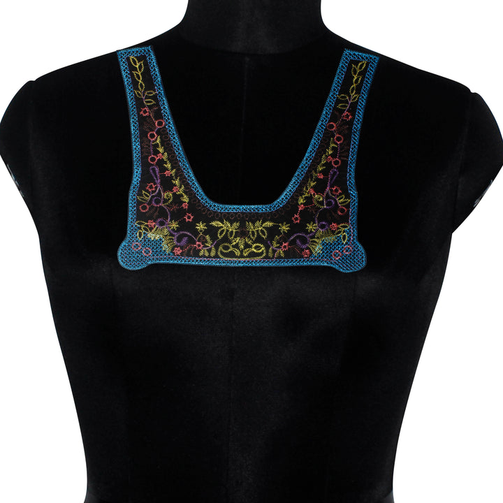 Multicolor Thread Work Ethnic Empire Neckline Yoke